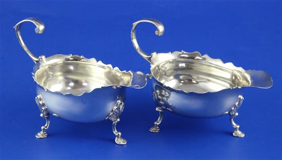 A pair of late George II silver sauce/cream boats, 5.5 oz.